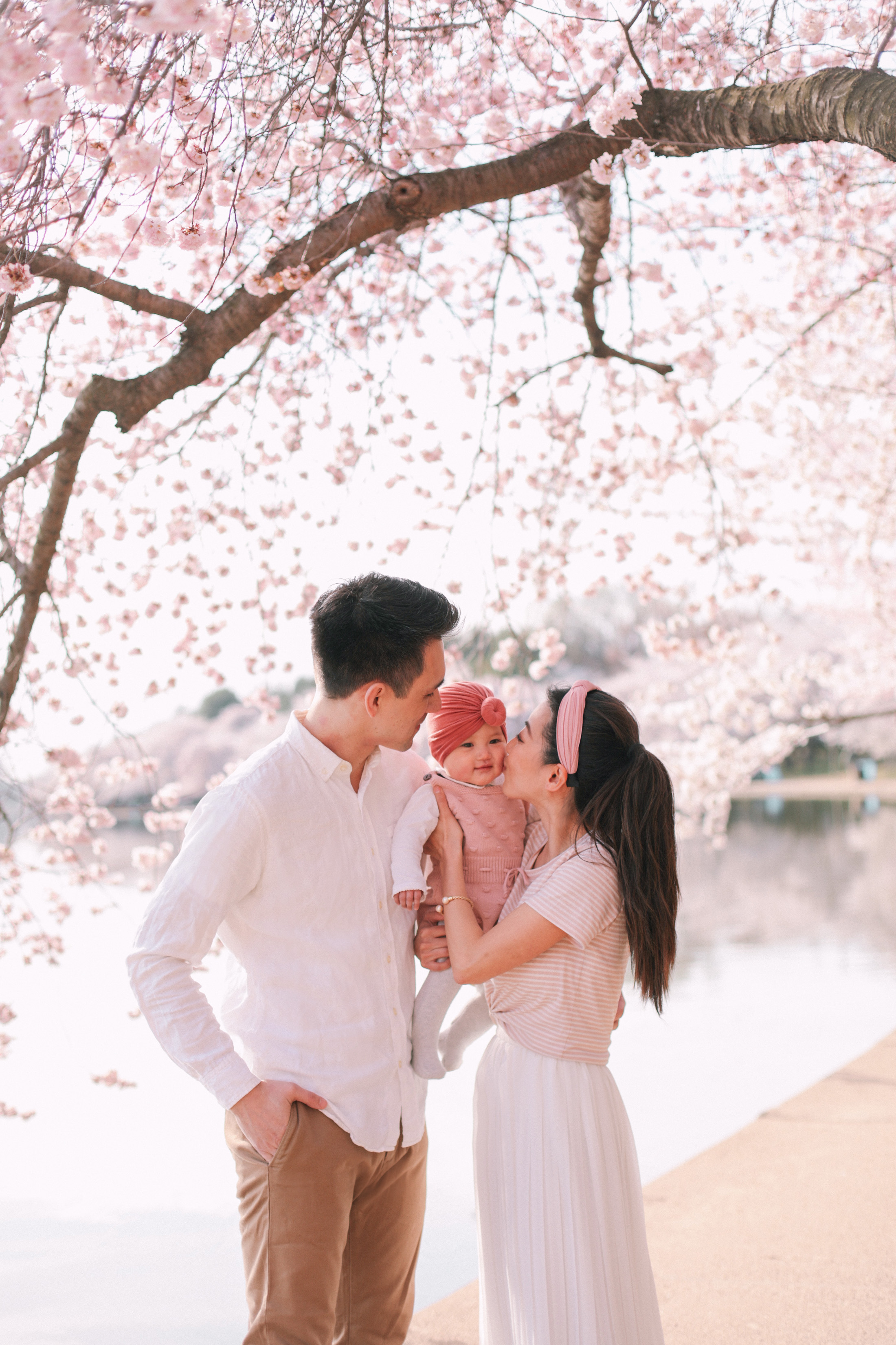 cherry blossoms spring family photo outfit ideas