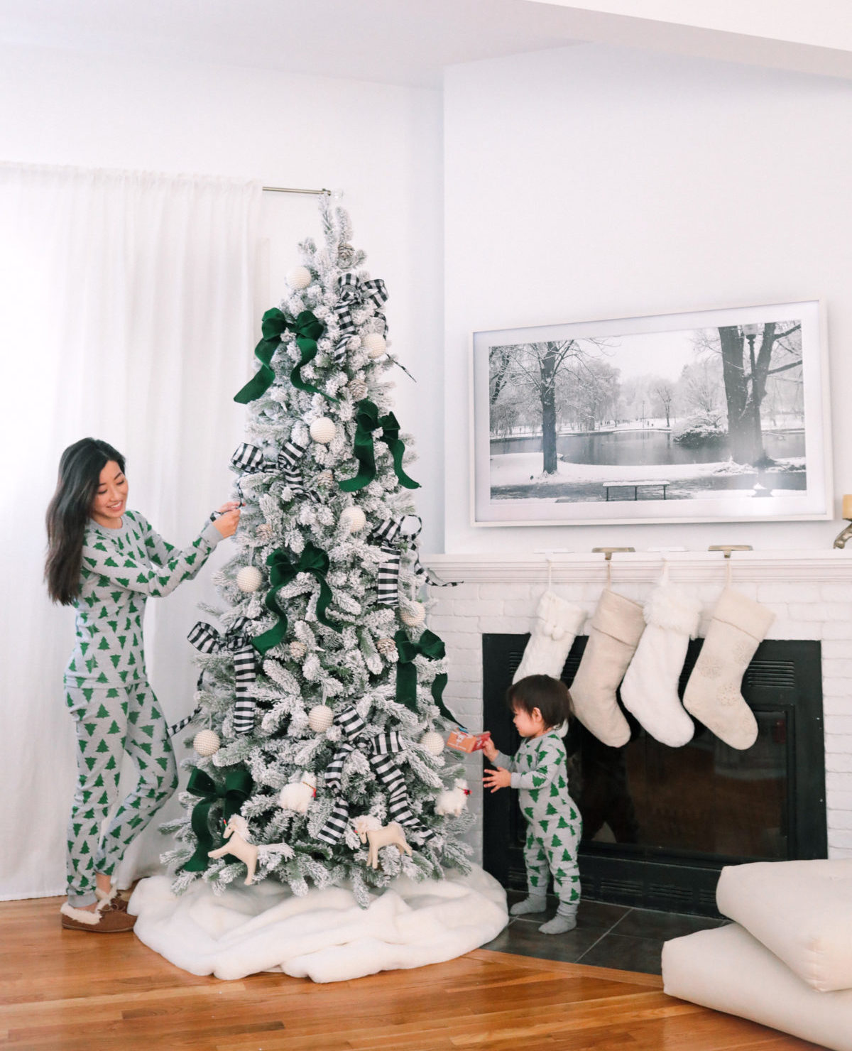flocked king of christmas tree hanna andersson family holiday pajamas