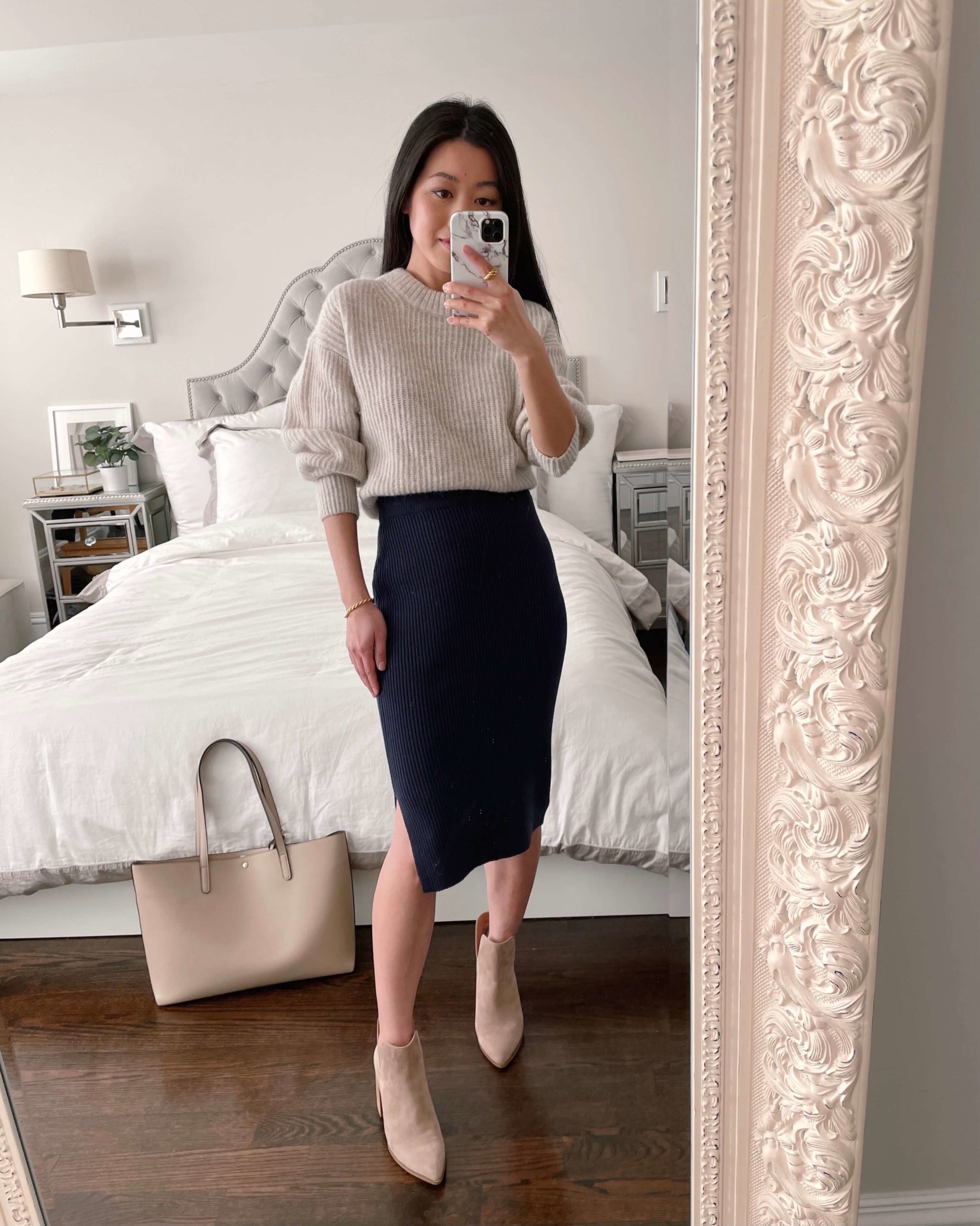 Edited Pieces sweater skirt outfit