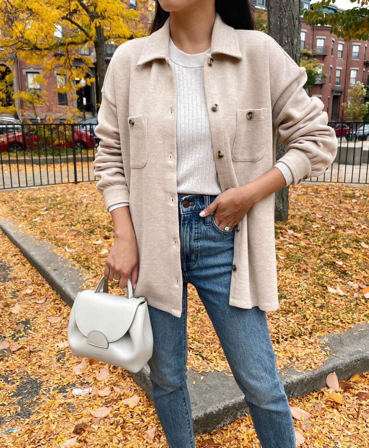 Madewell shacket fall outfit review